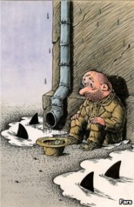 Caricatura Prabusirea Wall Street banci3